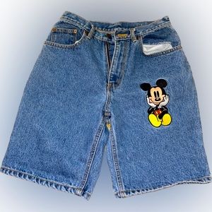 VINTAGE MICKEY SHORTS Blue Denim Women Size S